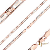 Mirror hammered link 14K Gold, Rose Gold chains