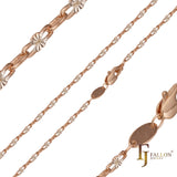 Sunburst Sequin chains plated in 14K Gold, Rose Gold, two tone