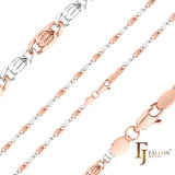 Cadenas de eslabones Flatten Snail bañadas en Oro Rosa, bicolor [Especial]