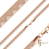 {Personalizar} Cadenas planas de serpiente chapadas en oro de 14 quilates, oro rosa, dos tonos