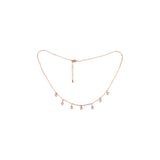 Collar de Oro rosa con 5 piedras blancas