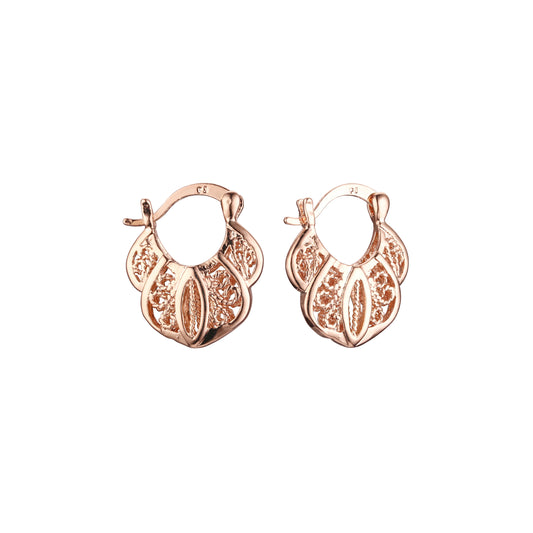 Brincos de argola de ouro rosé