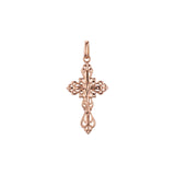 Eastern Orthodox Russian budded pendant in 14K Gold, Rose Gold two tone & White Gold plating colors
