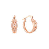 Aretes de aro en Oro de 14K, baño de Oro Rosa colores