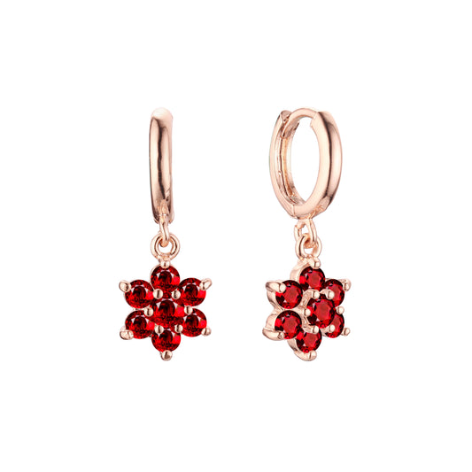 Pendientes huggie de oro rosa
