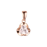 Colgante solitario con circonitas cúbicas de colores en oro de 14 quilates, oro rosa y oro blanco.