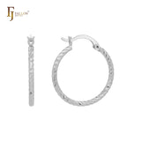 Серьги-кольца из крученой веревки с текстурой из 14-каратного золота, розового золота, белого золота