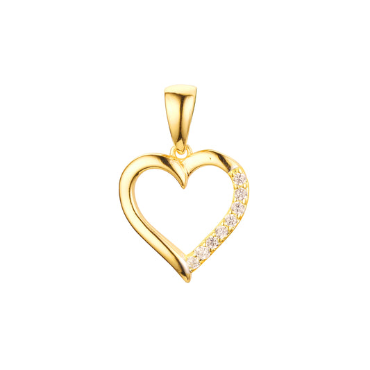 Heart pendant in Rose Gold, 14K Gold two tone, 18K Gold plating colors