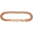 Cable de doble anillo Bismarck cadenas de eslabones rolo chapados en oro de 14 quilates, oro rosa