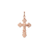 Eastern Orthodox Russian budded pendant in Rose Gold & 14K Gold plating colors