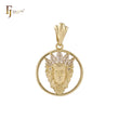 Kreis Indianerhäuptling Porträt 14K Gold FJ Schmuck Anhänger