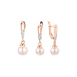 Conjunto pérola de dois tons em ouro rosé
