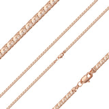 14K ゴールドメッキのファンシー C リンク CR チェーン、ローズゴールドのツートーン