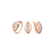Conjunto de racimo cuadrado de dos tonos de oro rosa