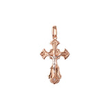 Maltese Eastern Orthodox Russian pendant in Rose Gold two tone, 14K Gold plating colors
