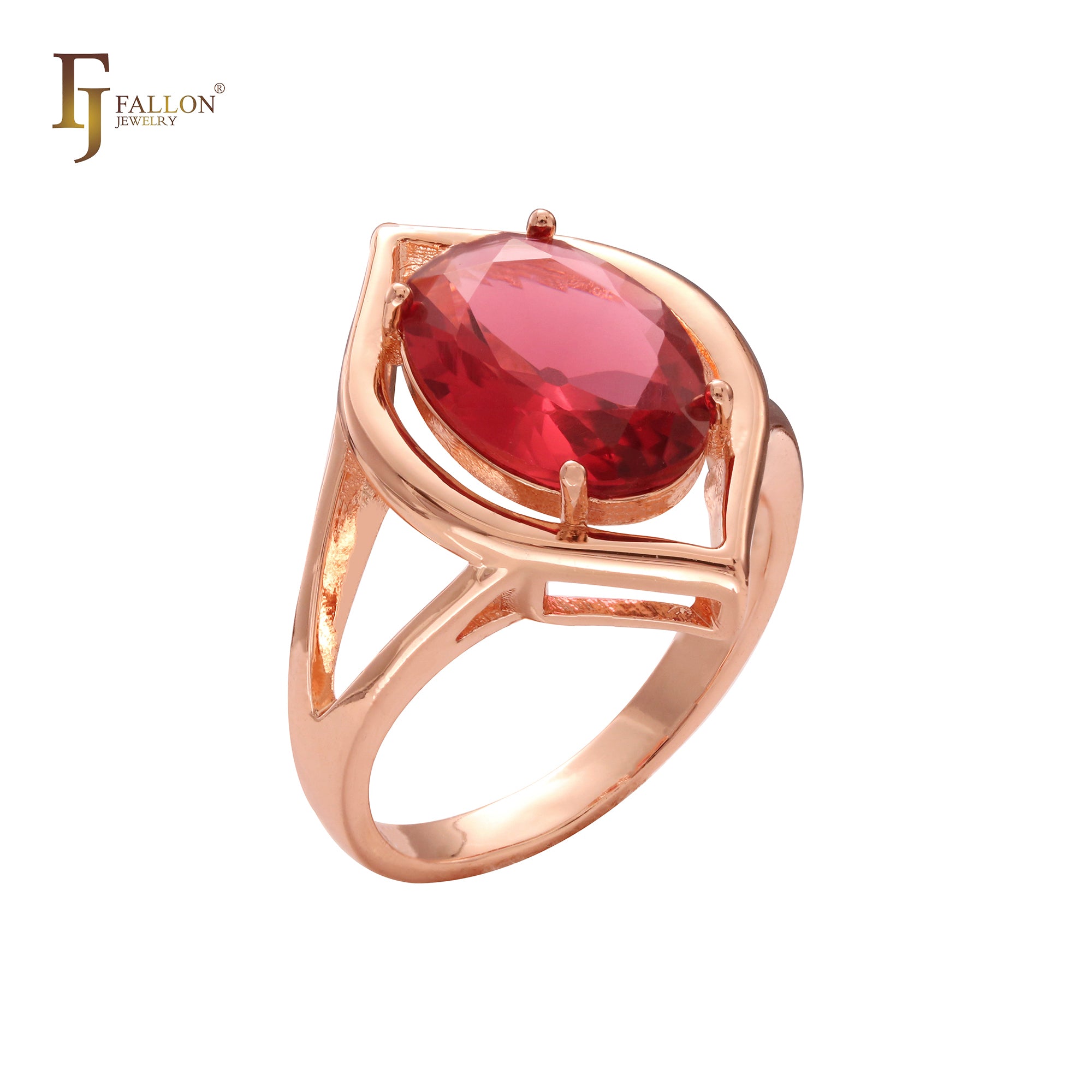 Anillos solitarios de oro rosa