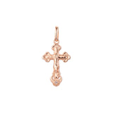 .crucifix Eastern Orthodox Russian 14K Gold, Rose Gold two tone, White Gold pendant