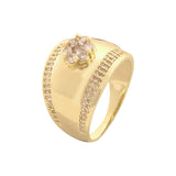 Anillos anchos de racimo de oro rosado y oro de 14 k