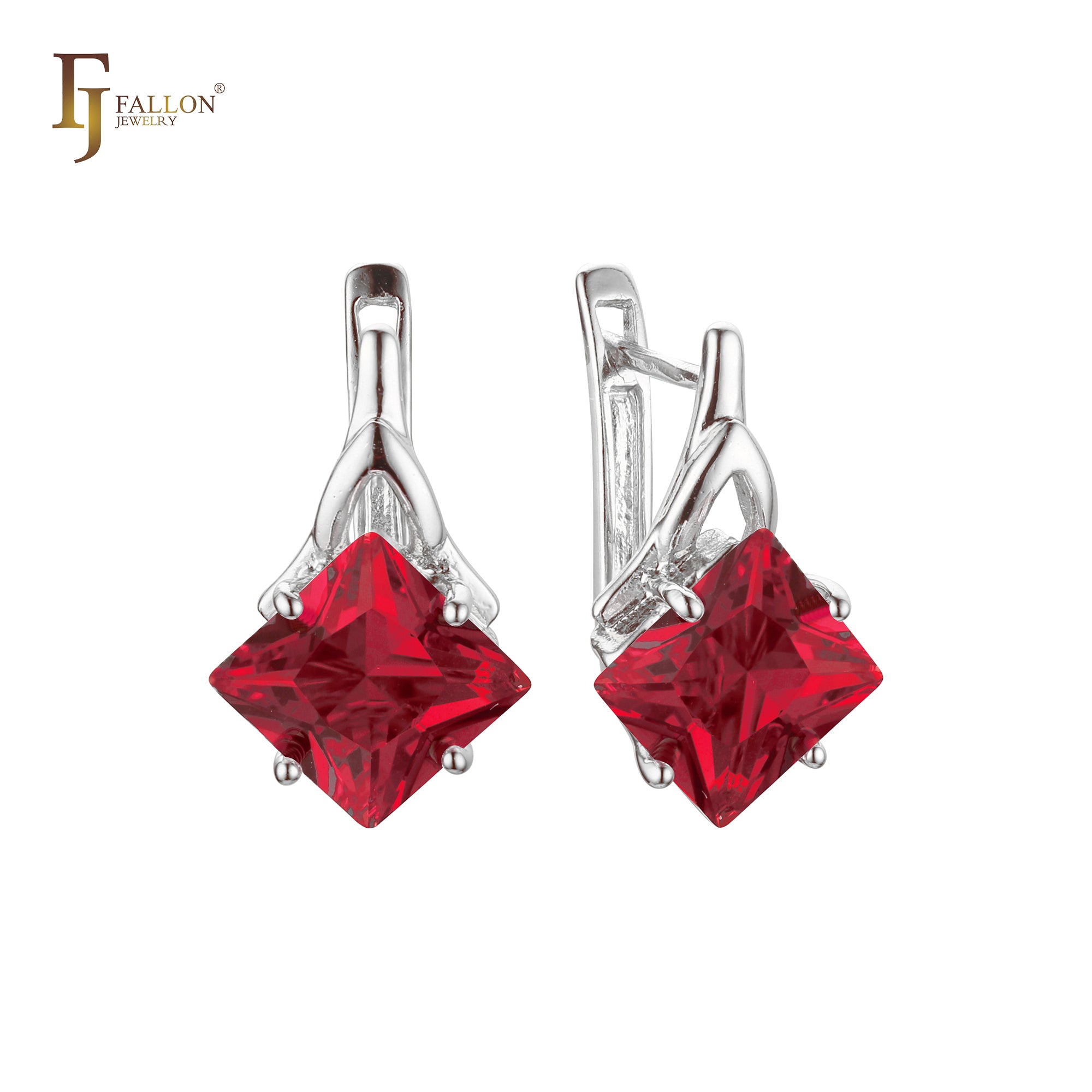 Aretes en Oro 14K, Oro Blanco, Baño en Oro Rosa colores