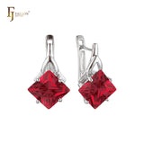 Aretes en Oro 14K, Oro Blanco, Baño en Oro Rosa colores
