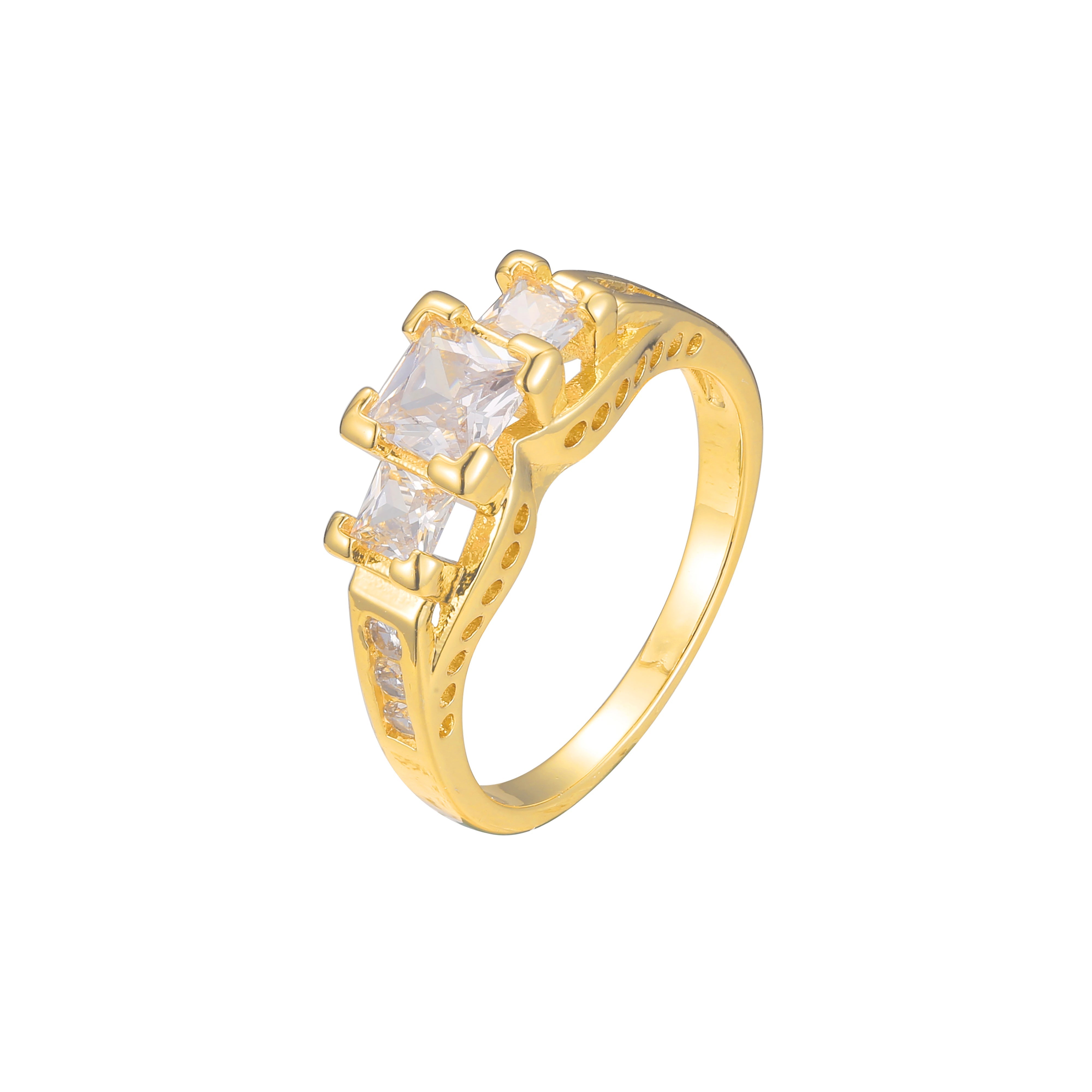 Três anéis empilháveis de pedra em ouro 18K, ouro 14K, cores de revestimento