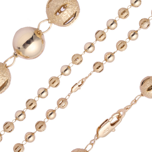 Cadenas de eslabones de cuentas enchapadas en oro de 14K