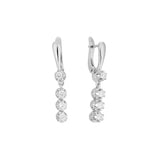 Pendientes de oro de 14 quilates, oro de 18 quilates, oro rosa y oro blanco con cuatro circonitas blancas.