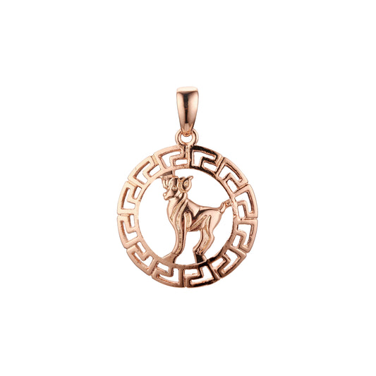 Constellation Zodiac constellation Rose Gold two tone pendant - Greek Gey Halo