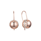 Aretes de abalorios con gancho de alambre farol en Oro 14K, oro rosa, baño de dos tonos