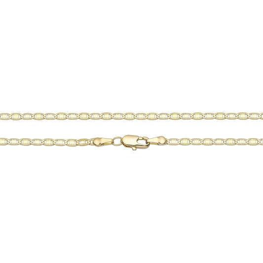 Mariner link Chains plated in 14K Gold, two tone