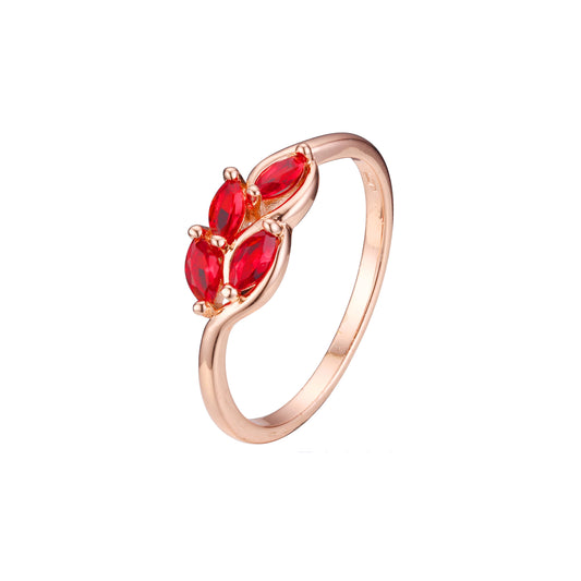 Кольца-кластеры из Красное золото 585 пробы с четырьмя камнями Marquise