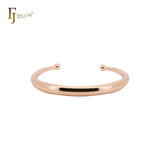 Pulseras tipo brazalete abiertas con cuentas de oro de 14 quilates, oro rosa y oro blanco de forma sencilla