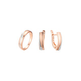 Ros¨¦goldenes Solit?r-Clusterband-Ring-Schmuckset