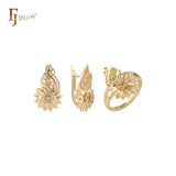Conjunto de filigrana de oro de 14 quilates con anillos
