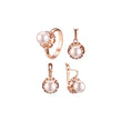 .Solitario minimalista con flor de perla bañado en Oro 18K, Oro Rosa