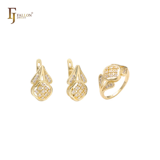 Conjunto de oro de 14 quilates con anillos