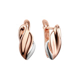 Pendientes en Oro Rosa, baño de dos colores