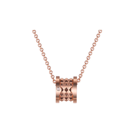 Collar de anillo de cilindro de rueda de oro rosa