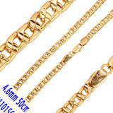 Curb link double cross hammered chains plated in 14K Gold, Rose Gold, two tone