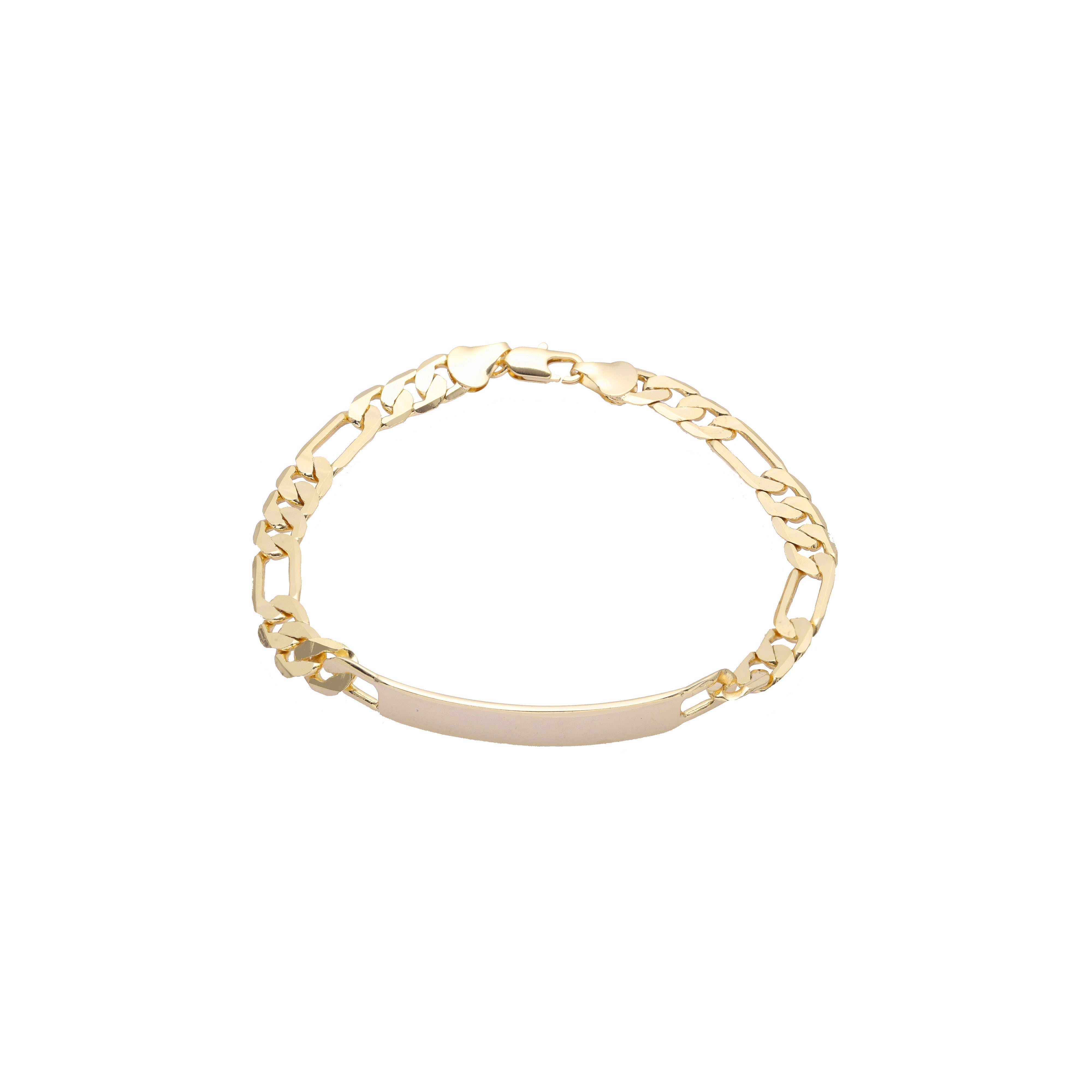 Figaro link Pulseras de identificación de oro de 14 quilates para hombres