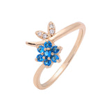 Cluster lake blue cz Кольца из Красное золото 585 пробы