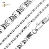 Cadenas clásicas de eslabones de caracol aplanados chapadas en oro de 14 quilates, oro rosa, oro blanco y oro de 18 quilates
