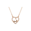 Collares de corazón de oro rosa