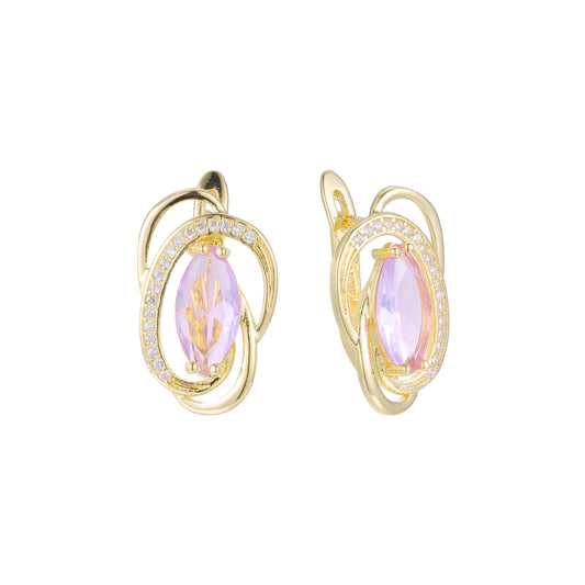 Серьги Solitaire Marquise из 14-каратного золота, розового золота, двухцветные