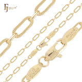 Enlace de clip martillado texturizado Oro de 14 quilates, cadenas de oro rosa