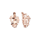 Pendientes Hojas en Oro rosa, baño bicolor