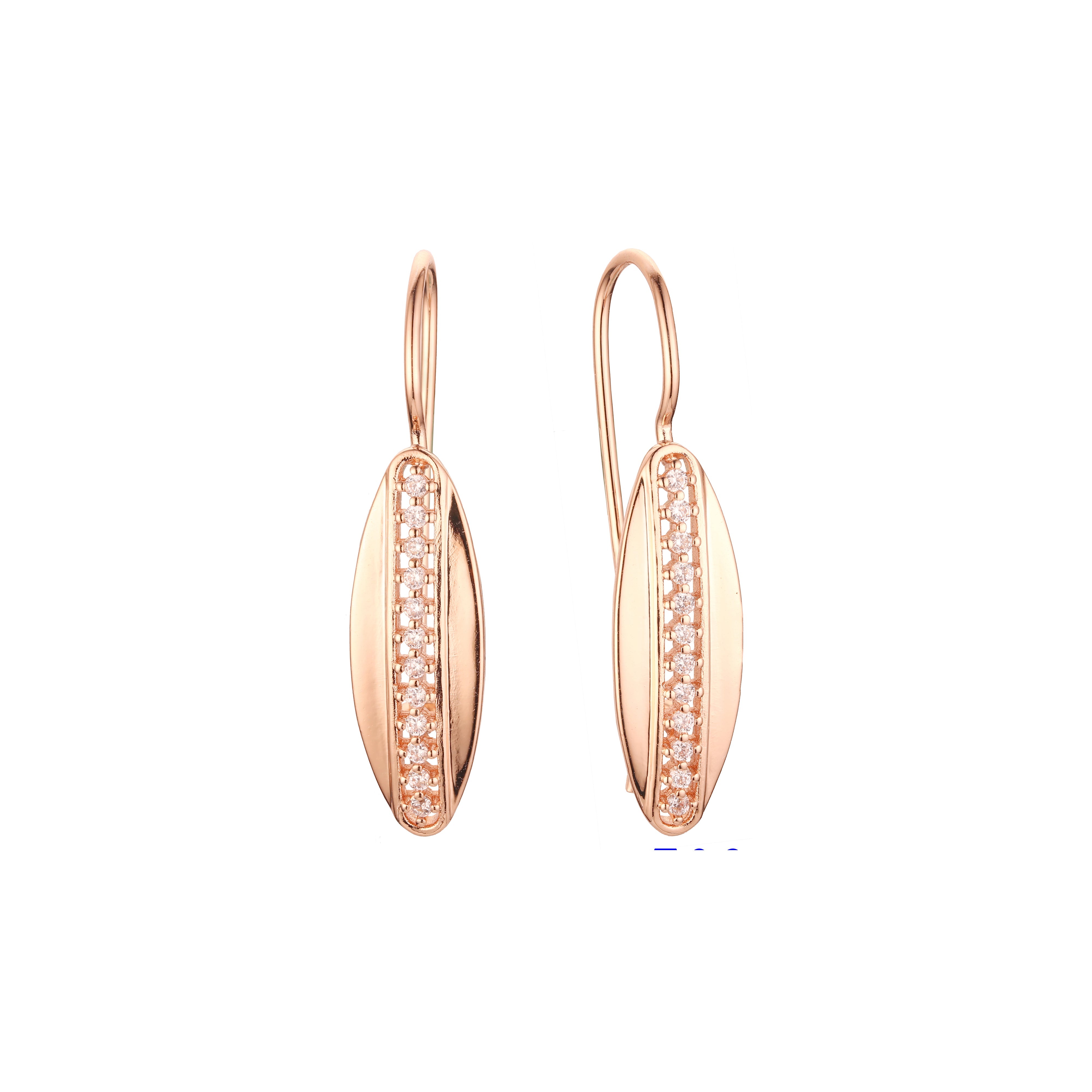 Pendientes de gancho de alambre en oro rosa, baño de dos colores