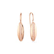 Pendientes de gancho de alambre en oro rosa, baño de dos colores