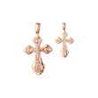 Eastern Orthodox Russian budded pendant in Rose Gold two tone, 14K Gold plating colors