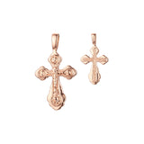 Eastern Orthodox Russian budded pendant in Rose Gold two tone, 14K Gold plating colors